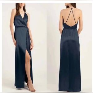 Jenny Yoo Black Lana Wrap Dress